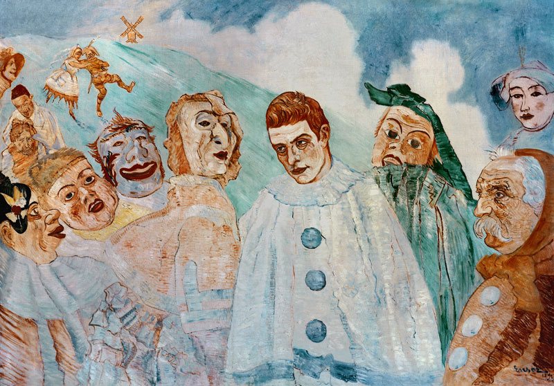 Die Verzweiflung von Pierrot (eifersüchtiger Pierrot) 1892 von James Ensor