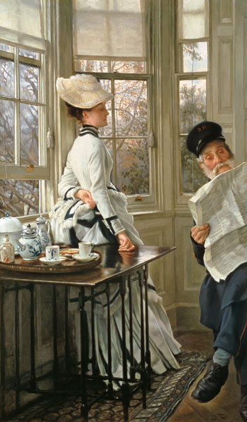 J.J.J.Tissot, Reading the News, c.1874 von James Jacques Tissot