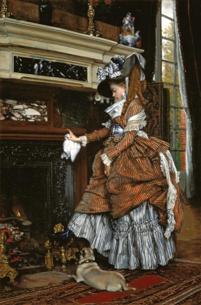 Dame am Kamin von James Jacques Tissot