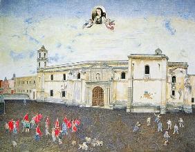 Political Protest, the Cloister of Sor Juana de la Cruz (1648-95) 2001 (oil on canvas) 