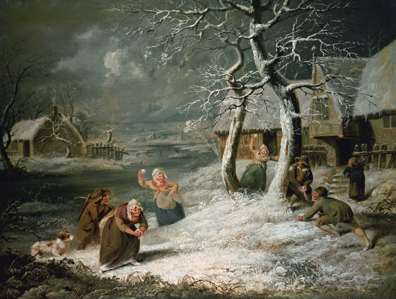 Peasants Snowballing von James Ward