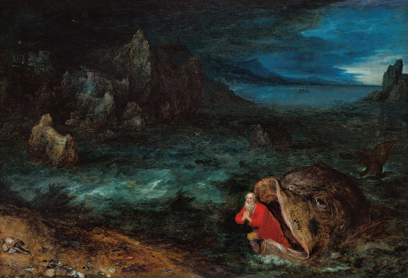 Jona entsteigt dem Walfisch von Jan Brueghel d. Ä.