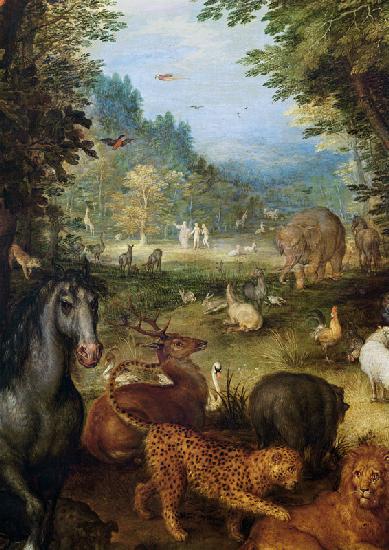 Earth, or The Earthly Paradise, detail of animals
