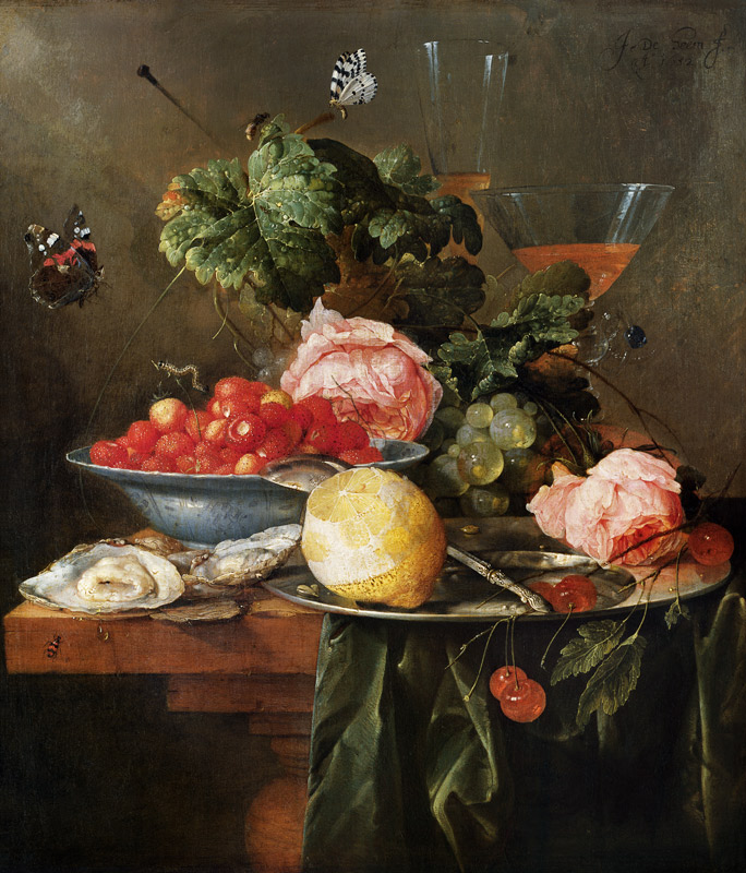 Obststilleben mit Schmetterling von Jan Davidsz de Heem