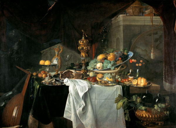 Prächtiges Stillleben mit Goldpokal und Früchten von Jan Davidsz de Heem