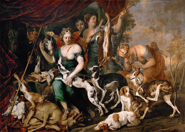 Rast der Diana (Figuren von Thomas Willeboirts Bosschaert) von Jan Fyt