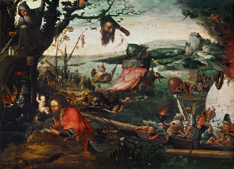 Landschaft mit Legende vom Heiligen Christophorus von Jan Mandyn