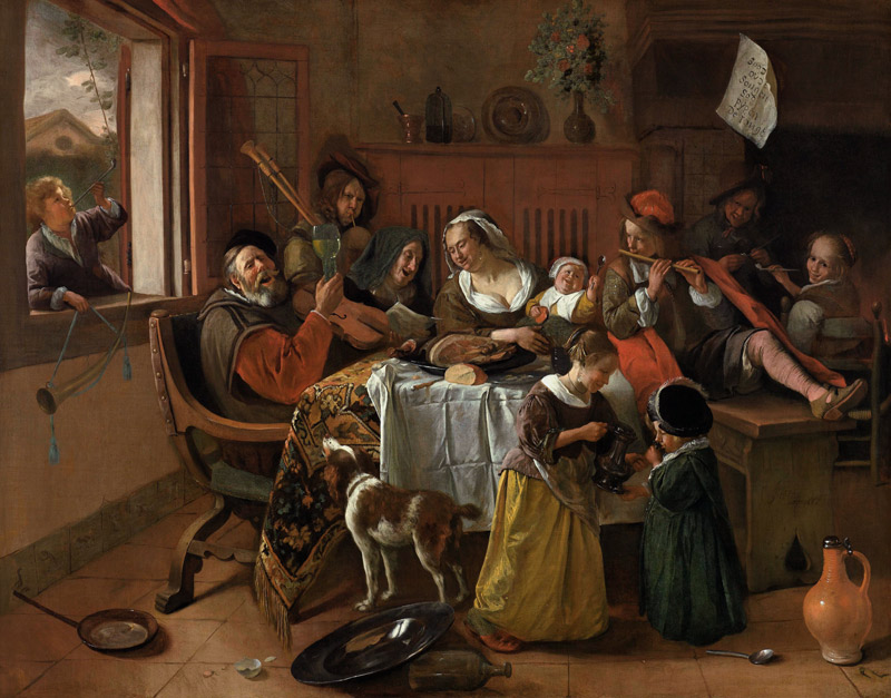 Jan Steen, As the aged sang... / 1668. von Jan Steen