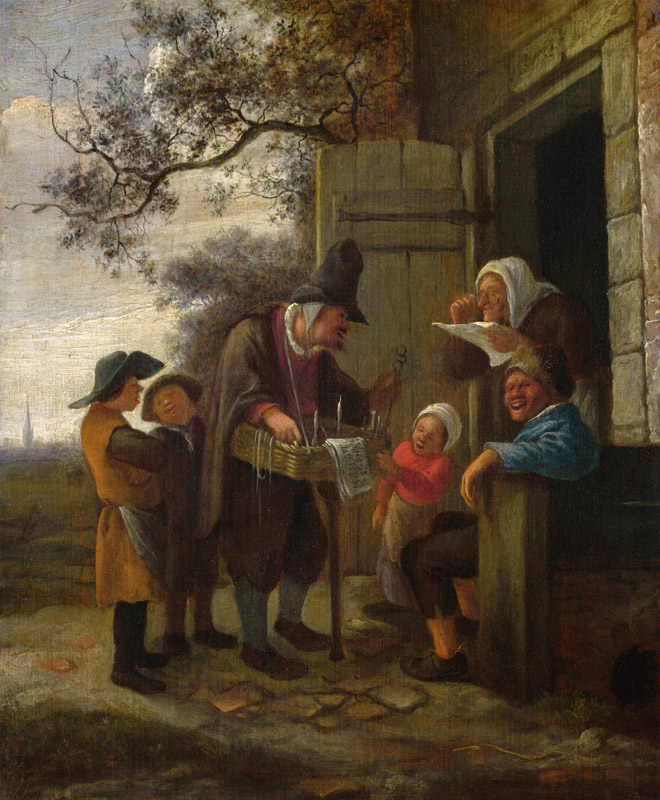 A Pedlar selling Spectacles outside a Cottage von Jan Steen