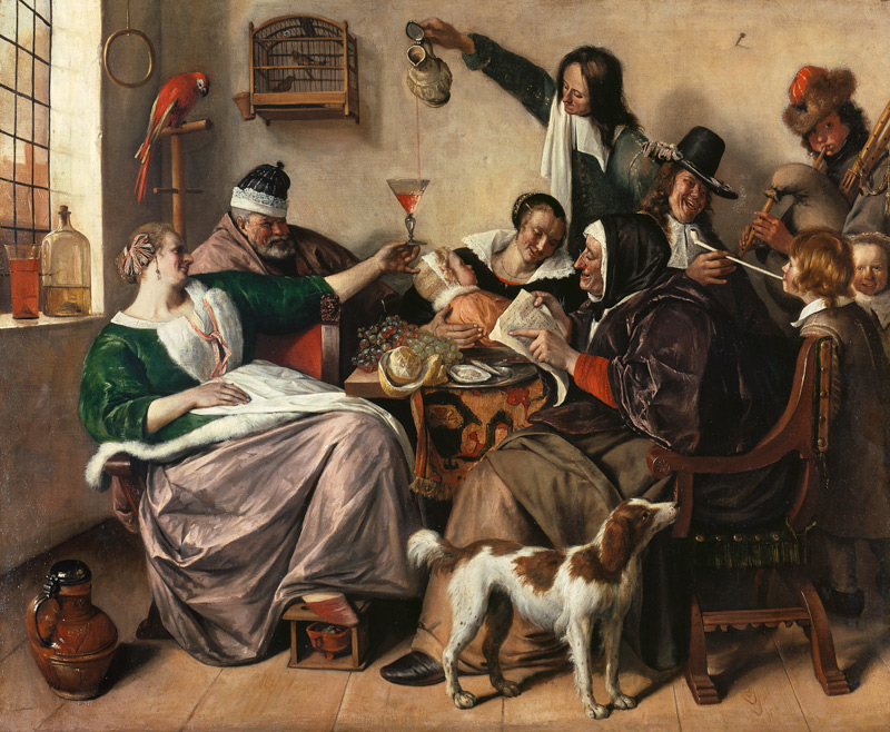 Fröhliche Gesellschaft (Die Familie des Malers) von Jan Steen