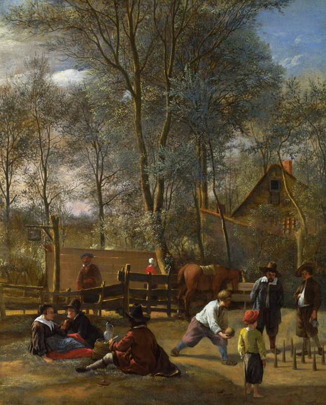 Skittle Players outside an Inn von Jan Steen