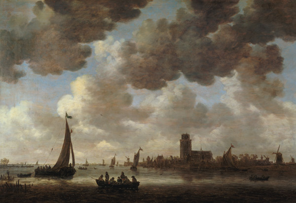 View of Dordrecht Downstream from the Grote Kerk von Jan van Goyen