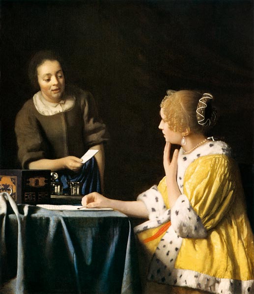 Mätresse und ein Dienstmädchen von Johannes Vermeer