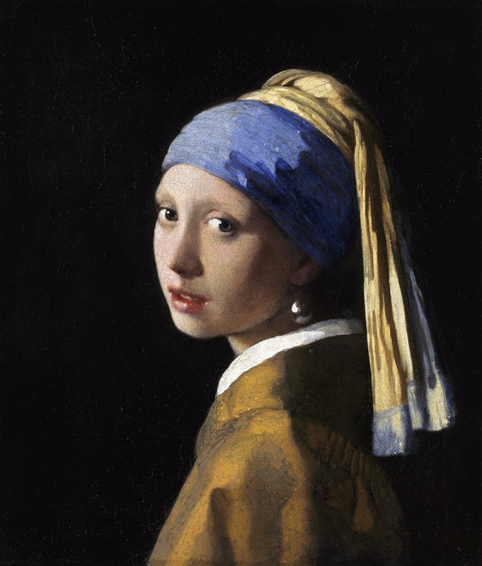 Das Mädchen mit dem Perlenohrring. Restaurierte Version ab 1994 von Johannes Vermeer