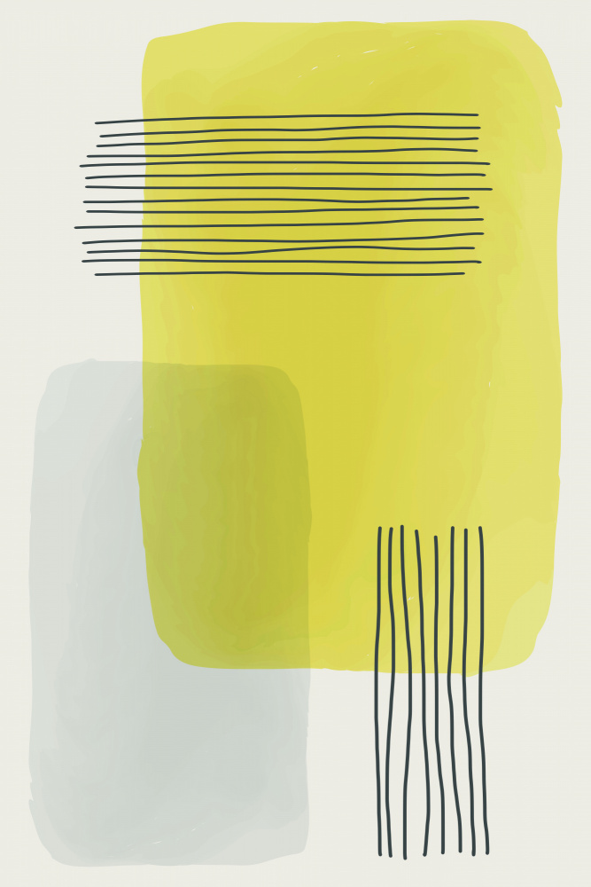 Yellow Watercolor Shapes Series #1 von jay stanley