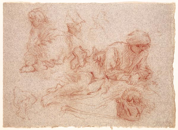 Study of a reclining man von Jean Antoine Watteau