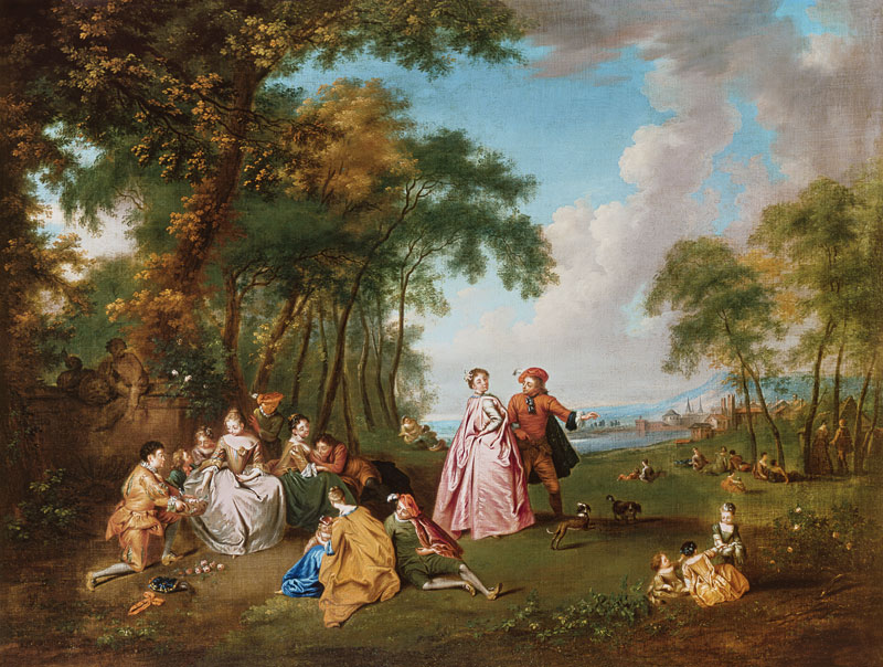 Ländliches Fest. von Jean-Antoine Watteau (Nachfolger)