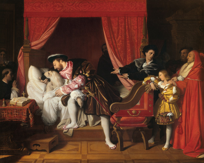 Franz I. am Sterbebett Leonardo da Vincis von Jean Auguste Dominique Ingres