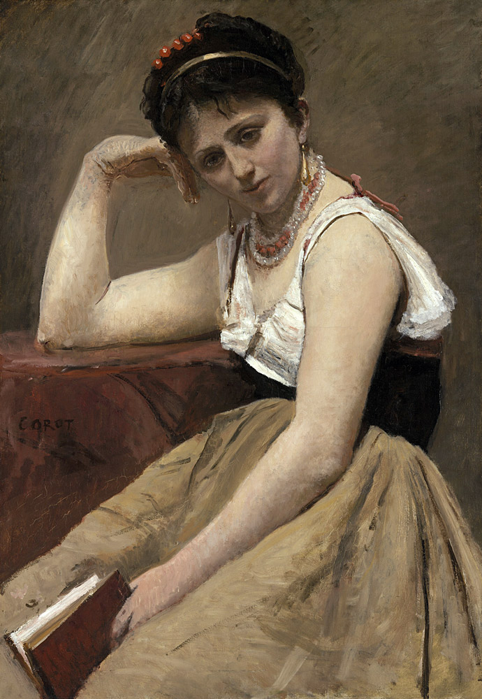 Die unterbrochene Lektüre von Jean-Baptiste Camille Corot