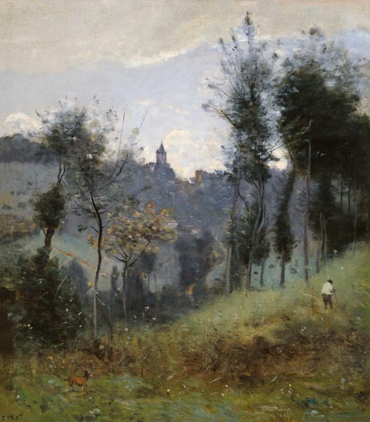 Canteleu near Rouen von Jean-Baptiste Camille Corot