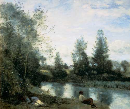 Am Fluss-Ufer von Jean-Baptiste Camille Corot