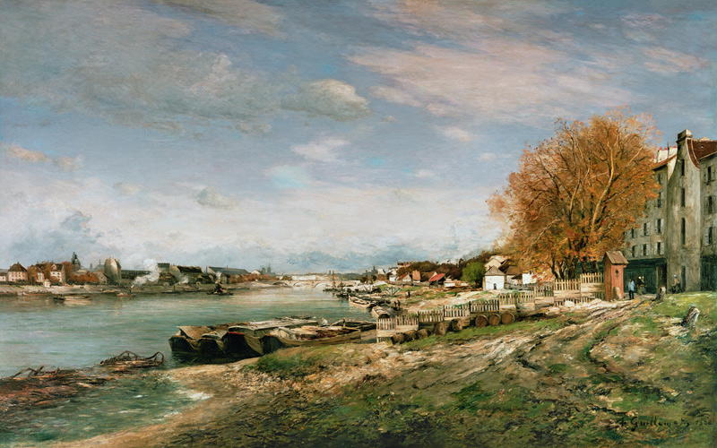 The old quay at Bercy, Paris von Jean-Baptiste Armand Guillaumin