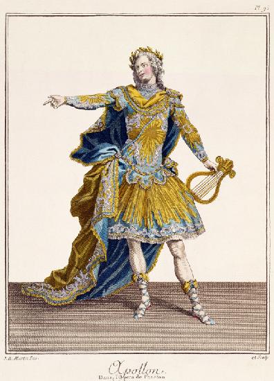Costume for Apollo in the opera 'Phaethon', engraved by the artist, c.1780 (engraving) 17th