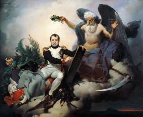 "Napoleon I., gekrönt von der Allegorie der Zeit, schreibt den Code Civil