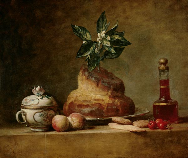 La brioche (Un dessert), 1763 von Jean-Baptiste Siméon Chardin