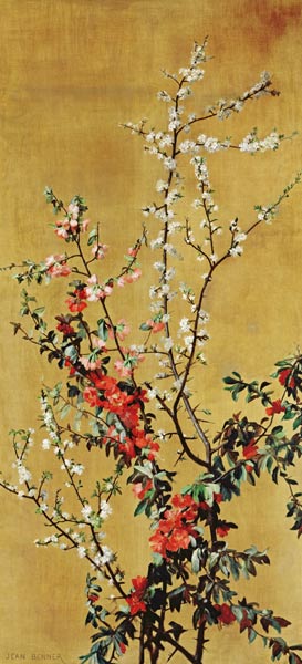Japanese Cherry Tree and Hawthorn Branches von Jean Benner