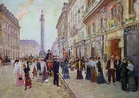 Workers leaving the Maison Paquin, in the rue de la Paix, c.1900