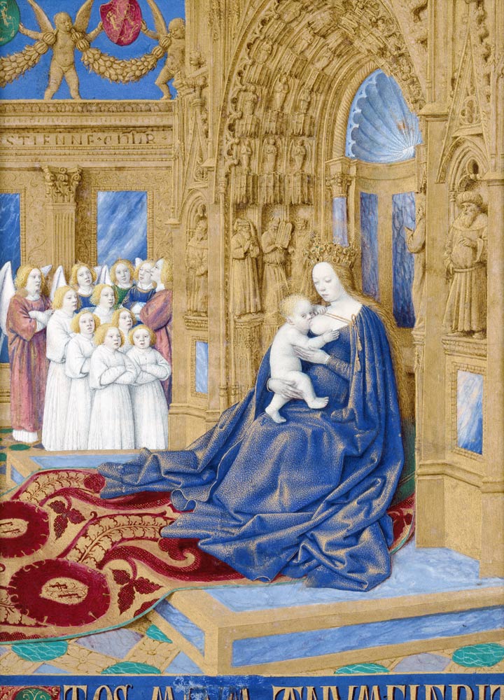 Madonna und Kind auf dem Thron (Stundenbuch des Étienne Chevalier) von Jean Fouquet