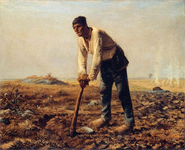 Mann mit einer Hacke von Jean-François Millet
