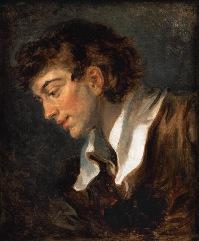 Kopf eines jungen Mannes von Jean Honoré Fragonard