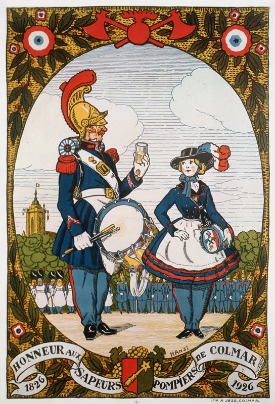 Honour to Colmar Firemen 1826-1926, poster von Jean-Jacques Waltz