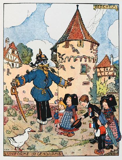 The Policemans Uniform, caricature of the liberation of Alsace 1919