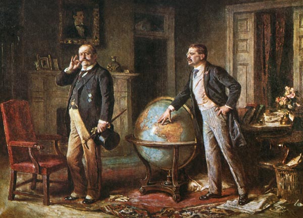 President Theodore Roosevelt of the United States of America and the German Kaiser Wilhelm II, in th von Jean Léon Gérôme Ferris