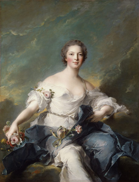 Die Marquise de Baglion als Flora. von Jean Marc Nattier