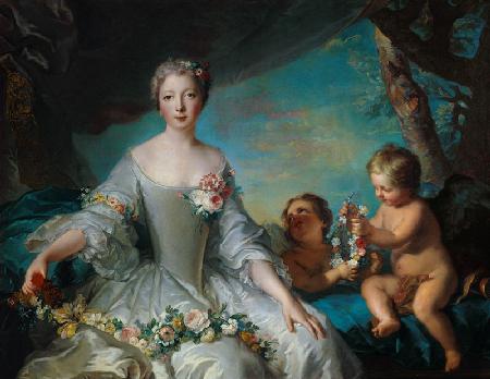 Portrait presumed to be Louise Diane d'Orleans (1716-36) as Flora