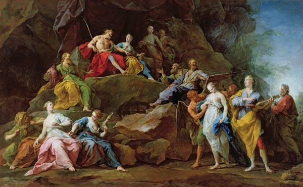 Orpheus in the Underworld reclaiming Eurydice, or The Music von Jean Restout