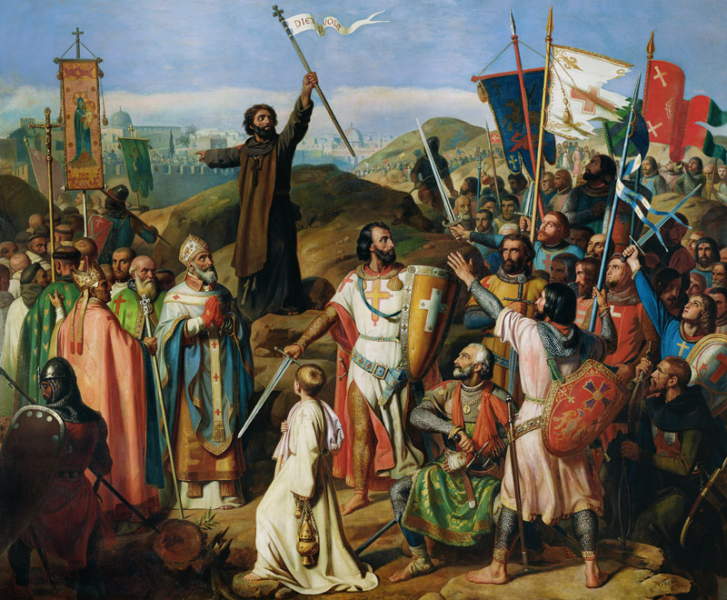 Procession of Crusaders around Jerusalem, 14th July 1099 von Jean Victor Schnetz