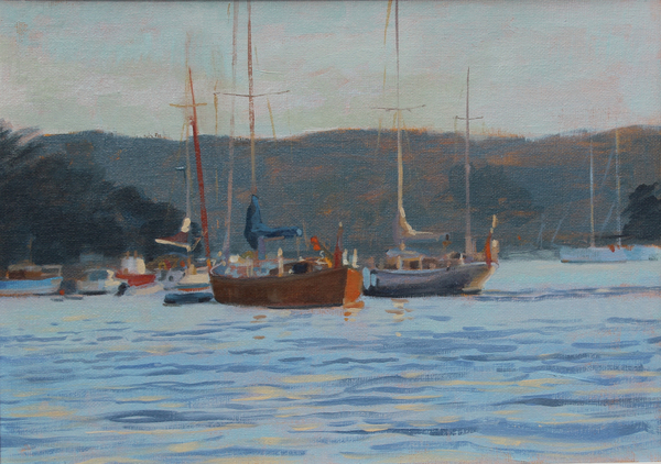Evening yachts Salcombe von Jennifer Wright
