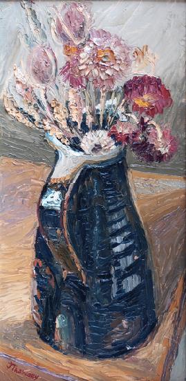 Dried Flowers in a Bernard Leach Jug