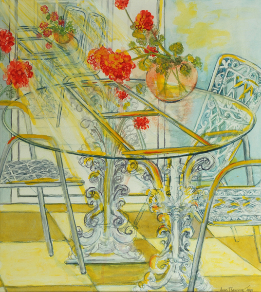 Patio Garden,Geraniums Reflected von Joan  Thewsey