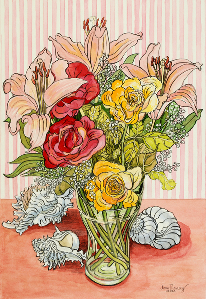 Roses, Lillies and Shells von Joan  Thewsey
