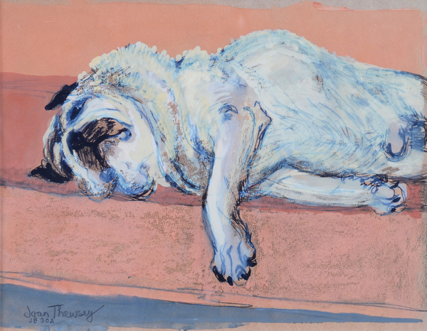 Sleeping Pug Two von Joan  Thewsey