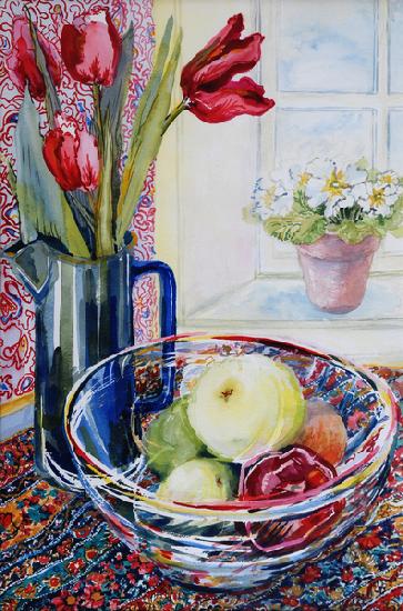 Tulips in a Jug,with a Glass Bowl