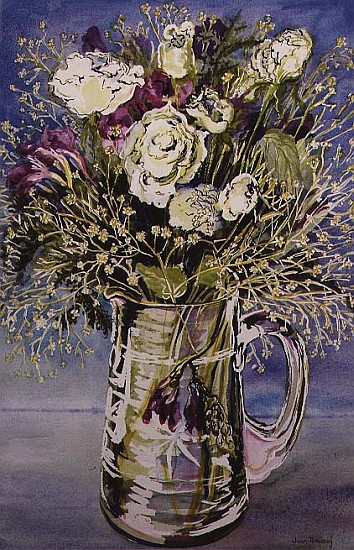 White Roses with Gypsophila (w/c)  von Joan  Thewsey