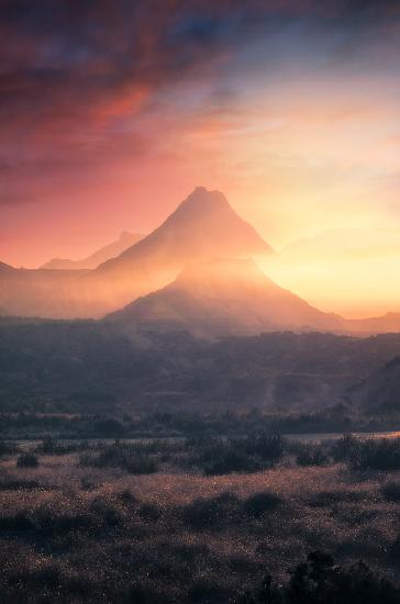 Desert mountains at sunrise A737449