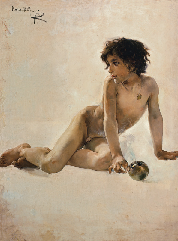 Bildnis eines nackten Knaben (Akademia) von Joaquin Sorolla